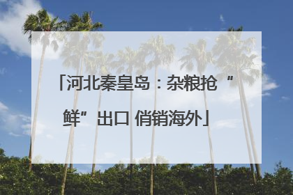 河北秦皇岛：杂粮抢“鲜”出口 俏销海外
